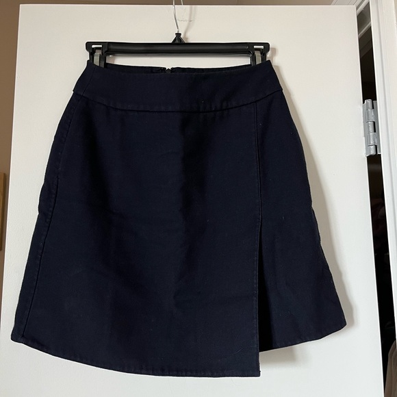 Uniqlo Dresses & Skirts - Uniqlo Navy Asymmetrical  Wrap Skirt